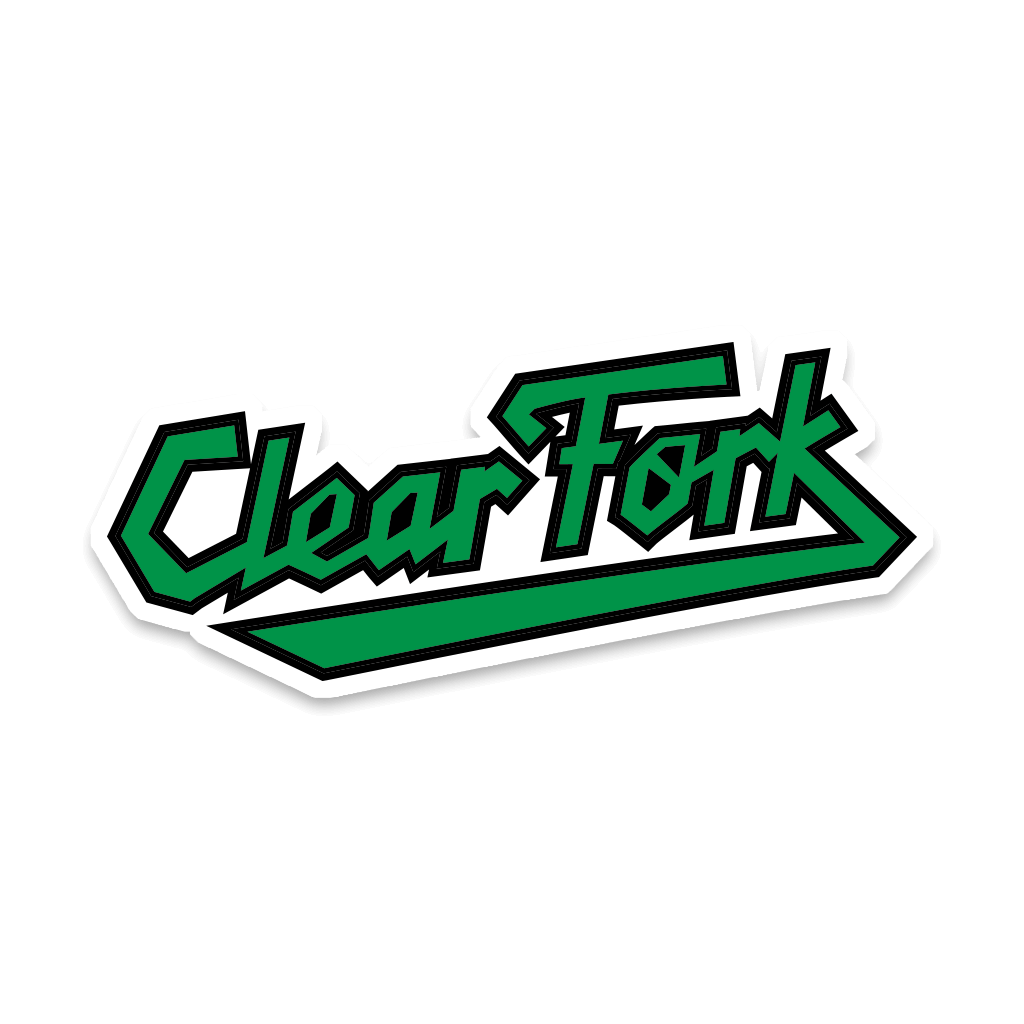 Clear Fork Sharp Script Sticker