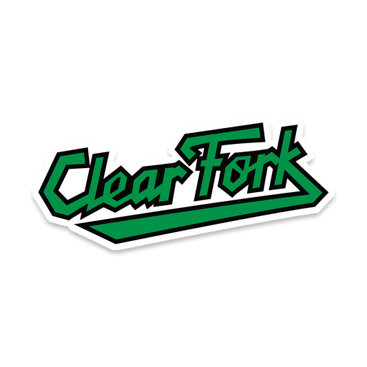 Clear Fork Sharp Script Sticker