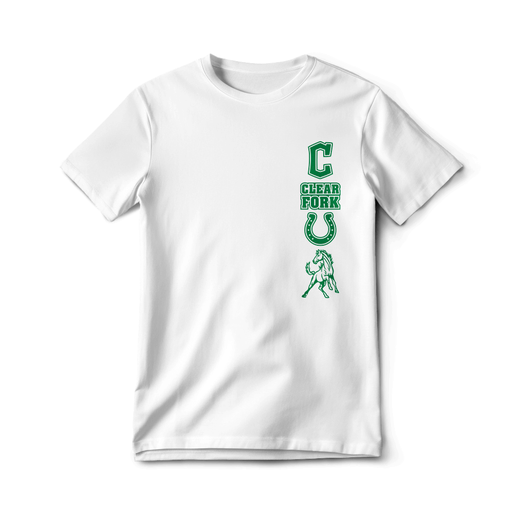 Clear Fork Stacked Logo Left Chest