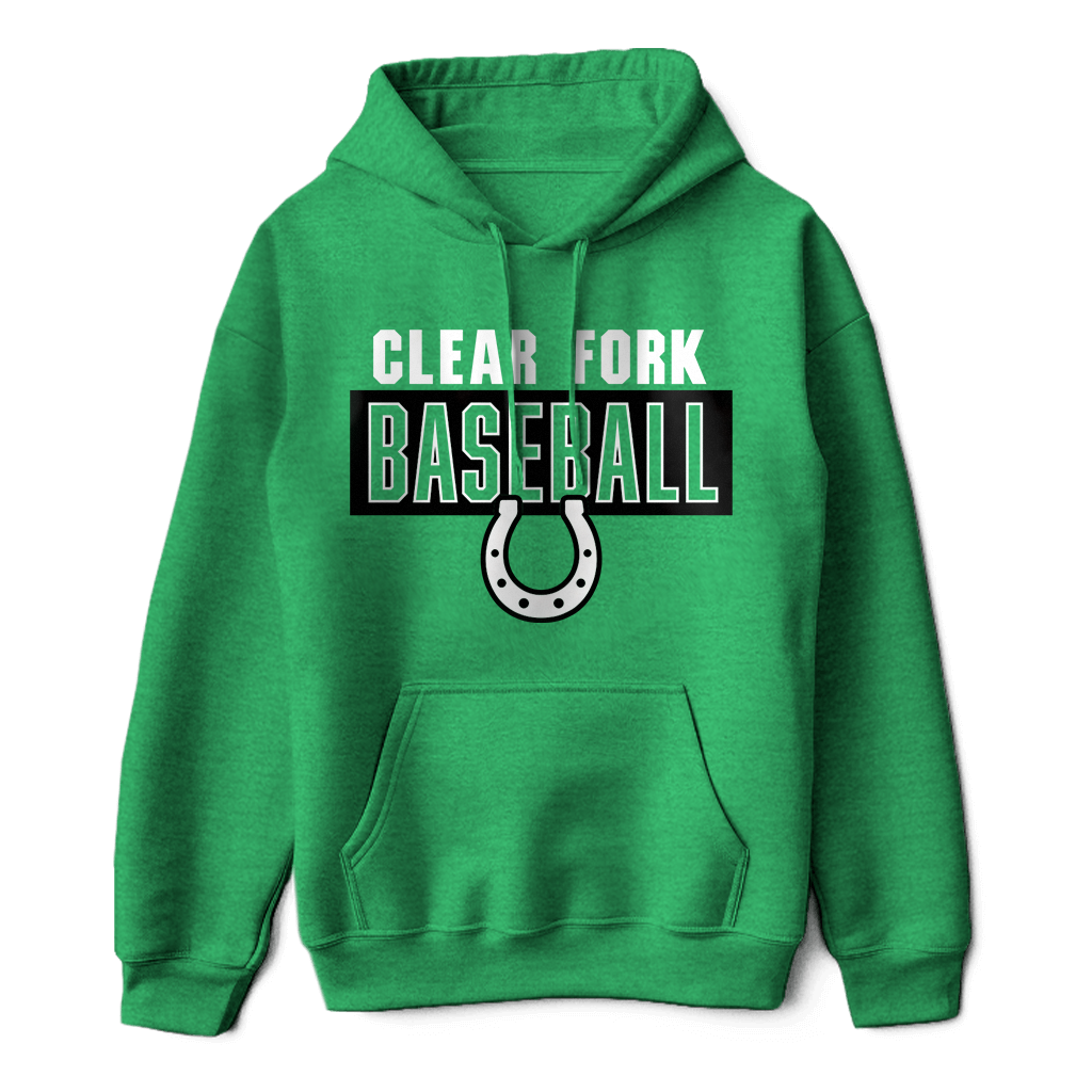 Clear Fork Baseball Baseball Block Horseshoe Hoodie