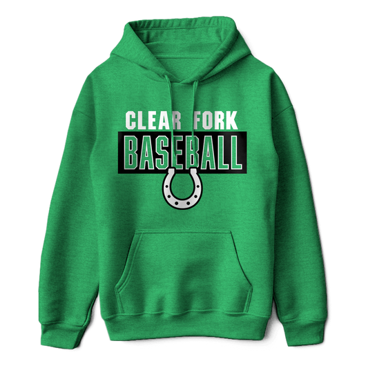 Clear Fork Baseball Baseball Block Horseshoe Hoodie