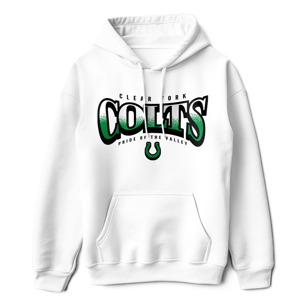 Clear Fork Colts Bulge Text Hoodie