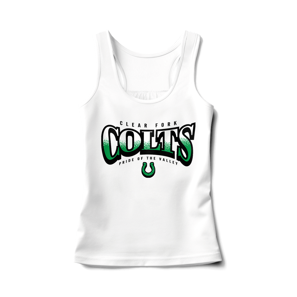 Clear Fork Colts Bulge Text Tank Top