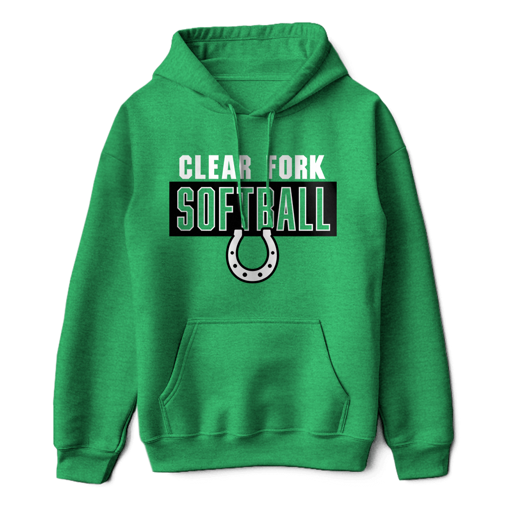 Clear Fork Softball Block Horseshoe Hoodie