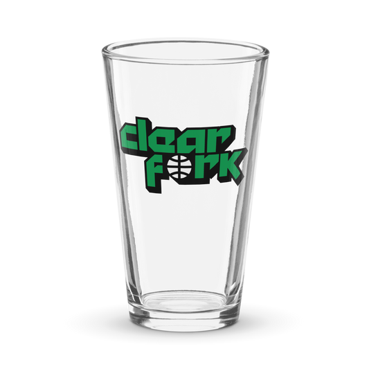 Clear Fork Retro Extrude Pint Glass